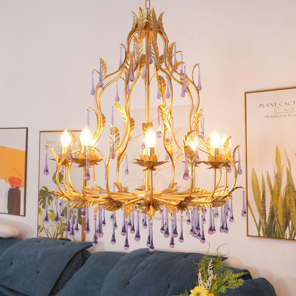 Orienaine Pendelleuchte Gold Blatt