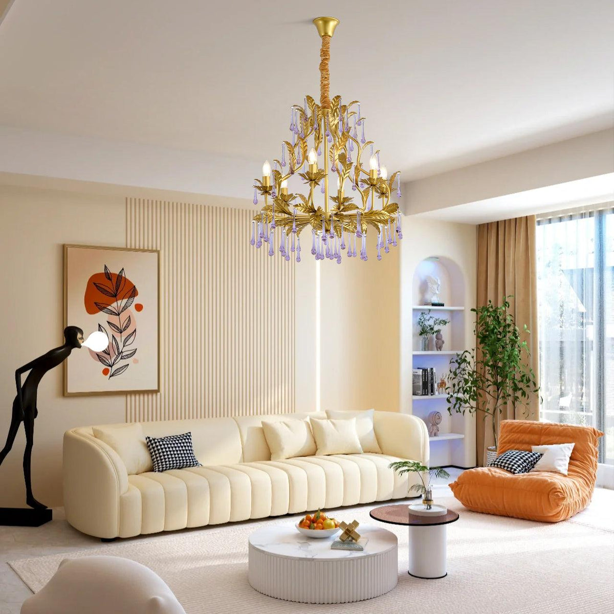 Orienaine Pendelleuchte Gold Blatt
