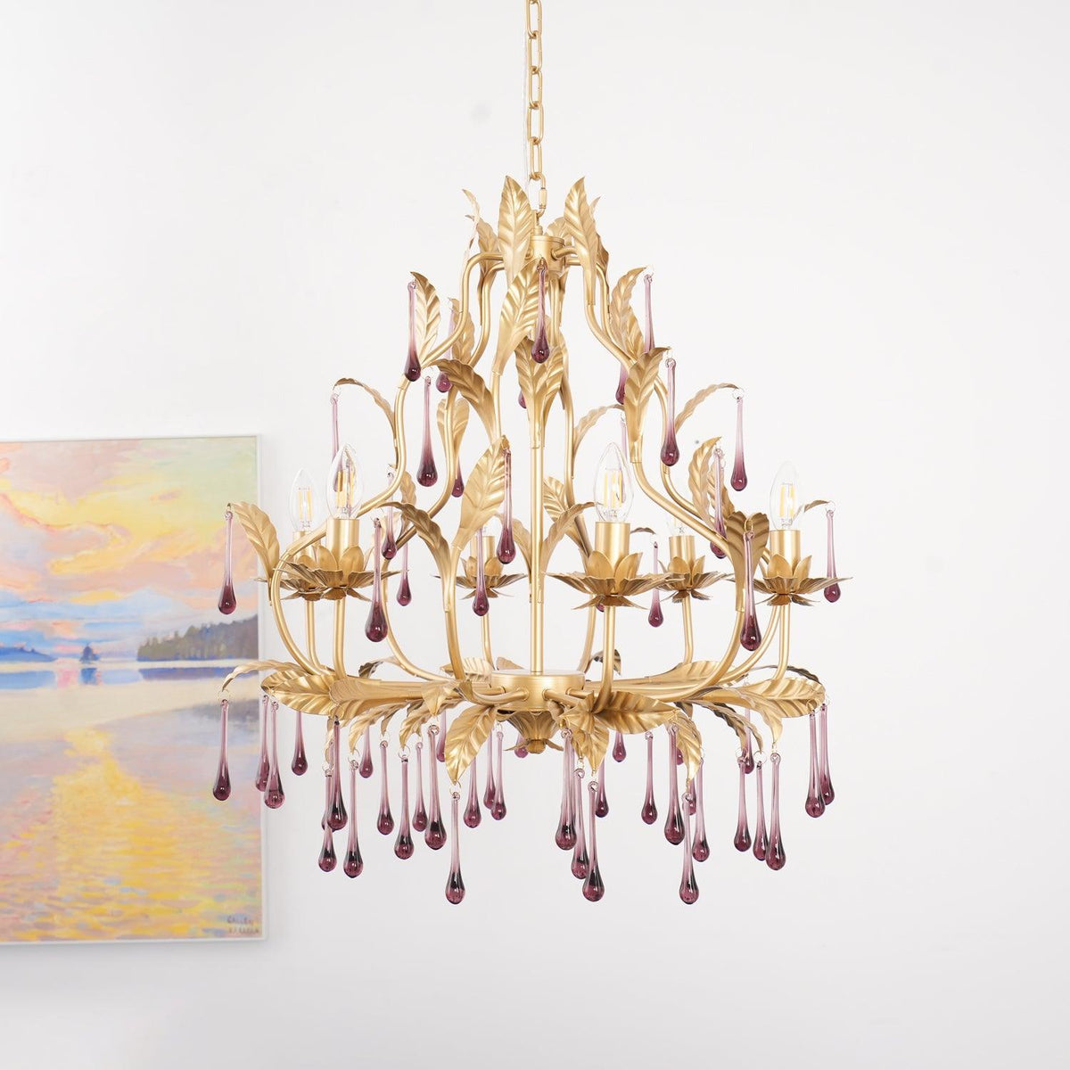 Orienaine Pendelleuchte Gold Blatt