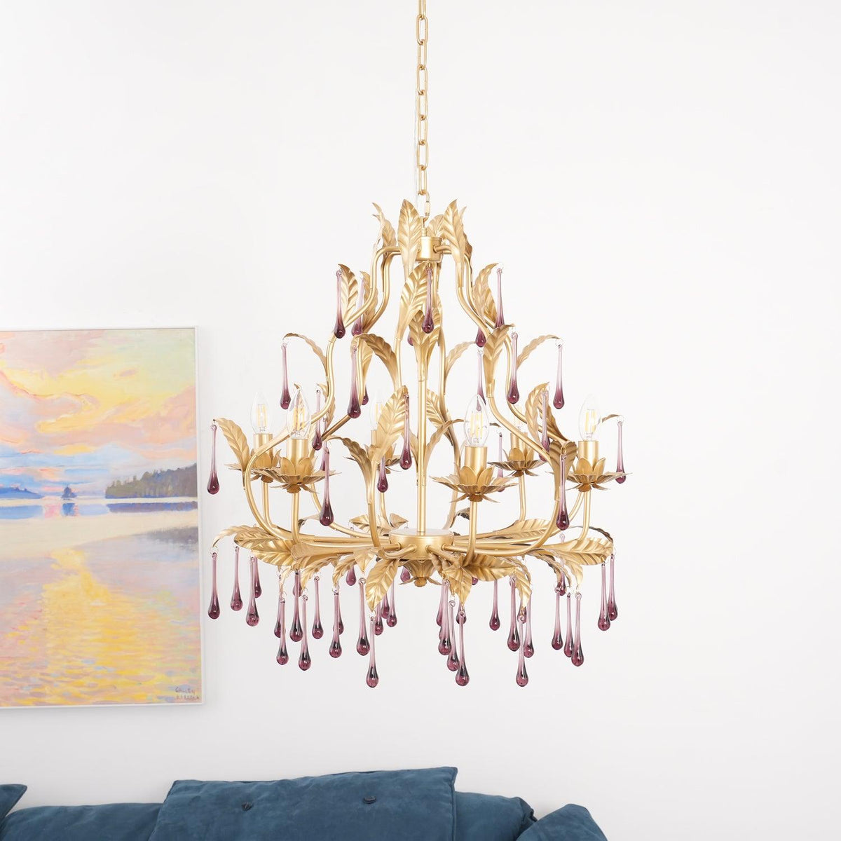 Orienaine Pendelleuchte Gold Blatt
