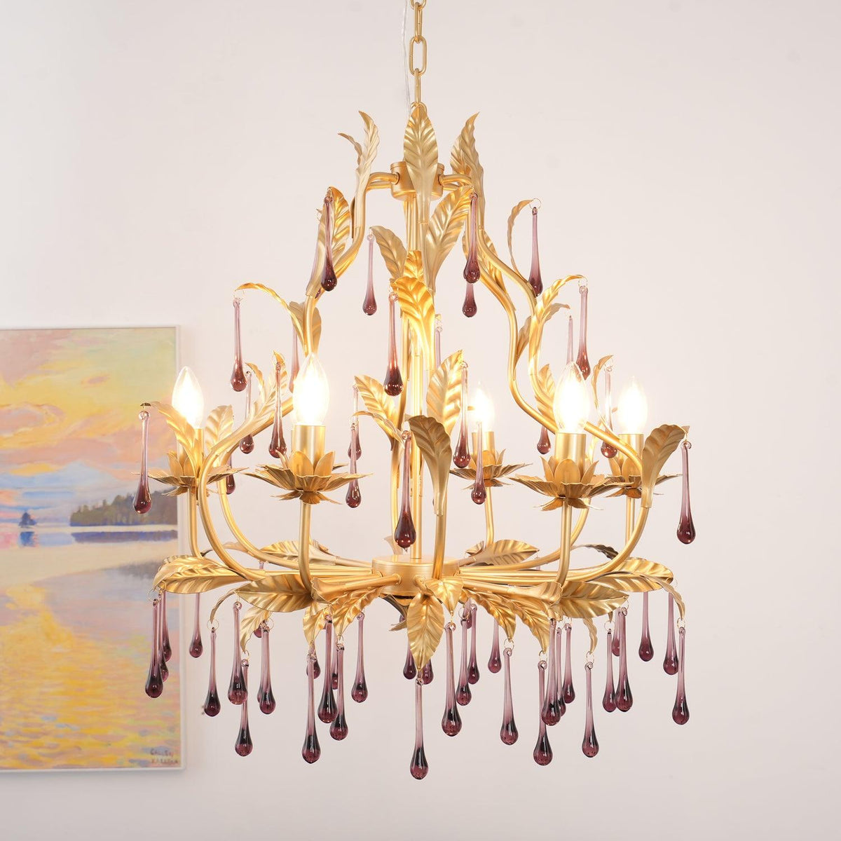 Orienaine Pendelleuchte Gold Blatt