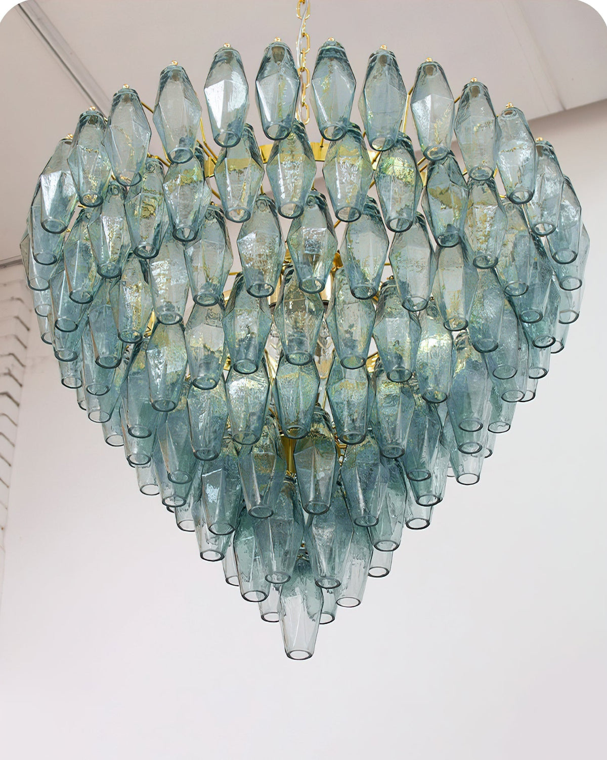 Rosalique Kronleuchter aus Glas in Lila &