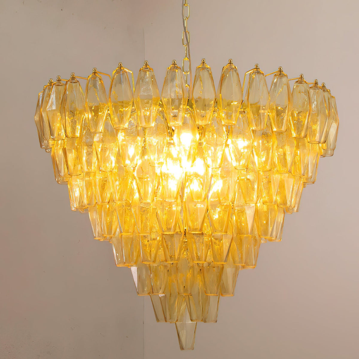 Rosalique Kronleuchter aus Glas in Lila &