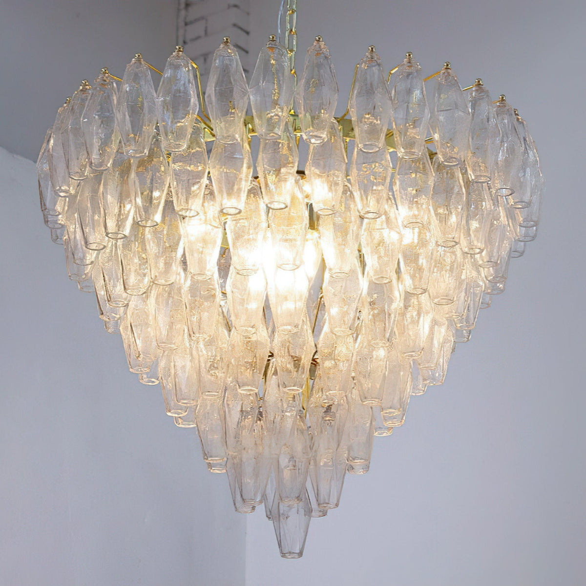 Rosalique Kronleuchter aus Glas in Lila &