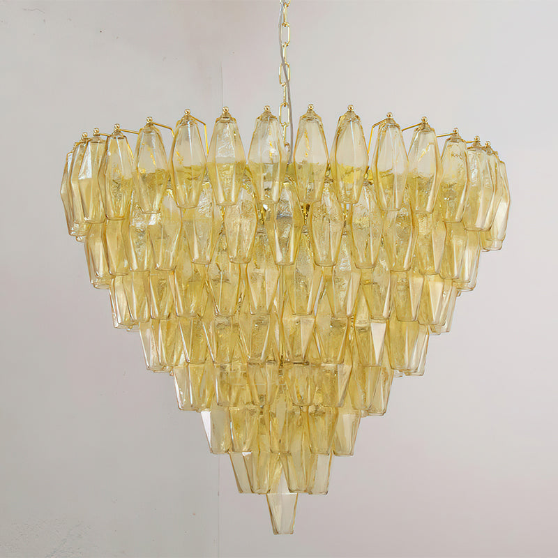 Rosalique Kronleuchter aus Glas in Lila &