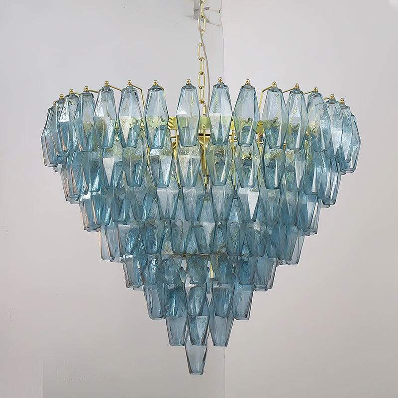 Rosalique Kronleuchter aus Glas in Lila &