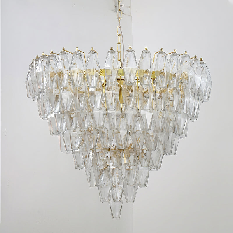 Rosalique Kronleuchter aus Glas in Lila &