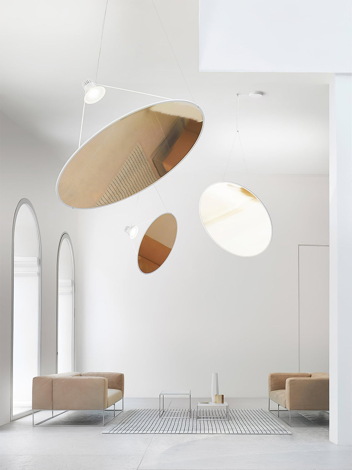 Brio Pendelleuchte aus Stahl im minimalistischen Stil