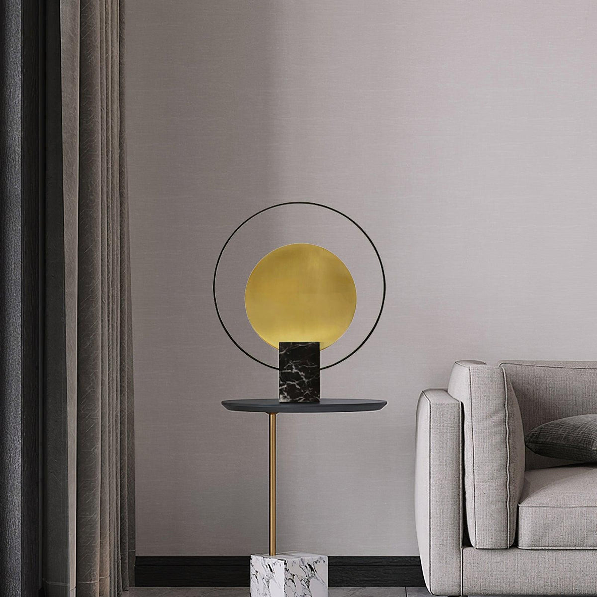 Lirixy Marmor-Tischleuchte in geometrischer Form