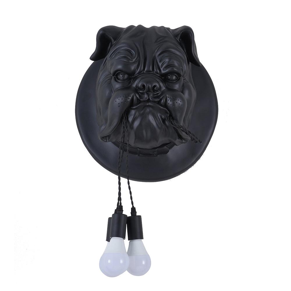 Umeri Wandleuchte Bulldog-Skulptur whimsisch