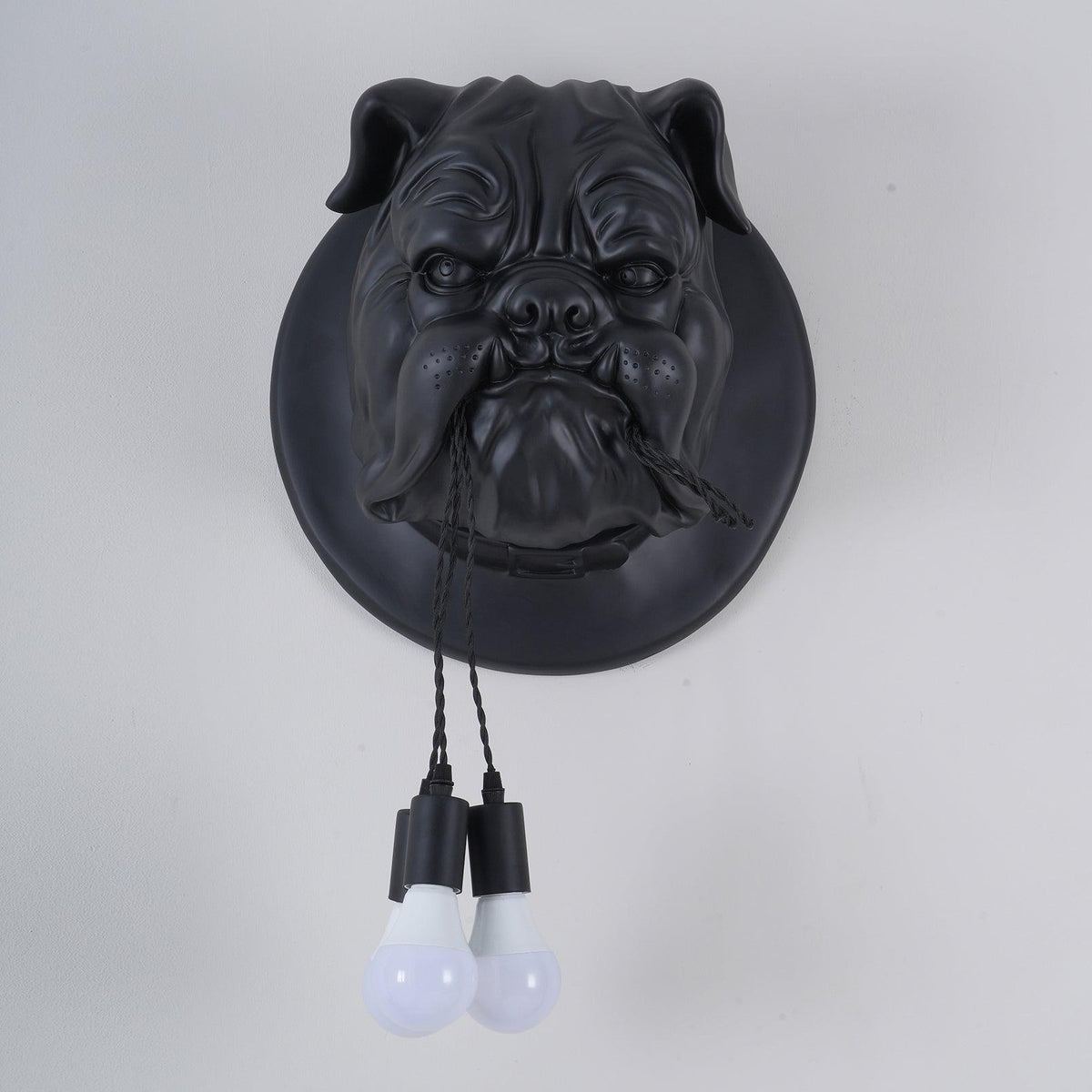 Umeri Wandleuchte Bulldog-Skulptur whimsisch