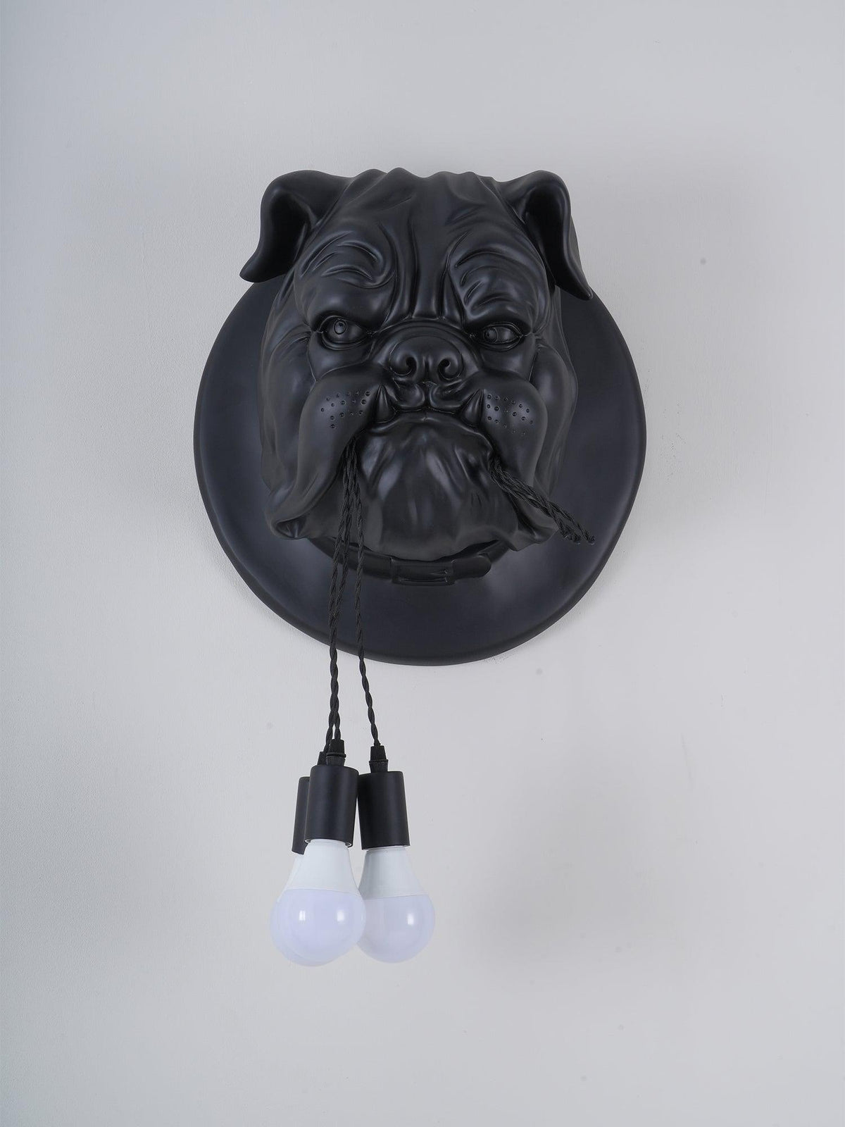 Umeri Wandleuchte Bulldog-Skulptur whimsisch