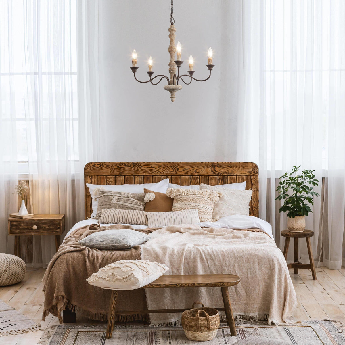 Fljotuvyi Kronleuchter aus Holz und Metall Individual Creativity