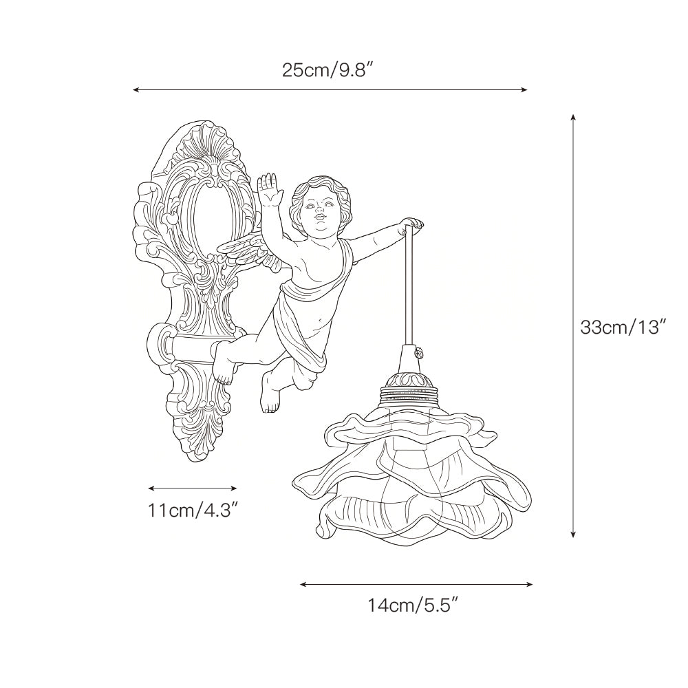 Solange Angel Glas Wandleuchte