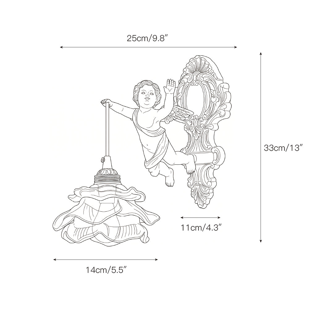 Solange Angel Glas Wandleuchte