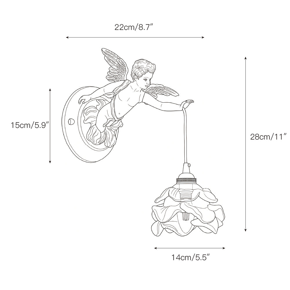 Solange Angel Glas Wandleuchte