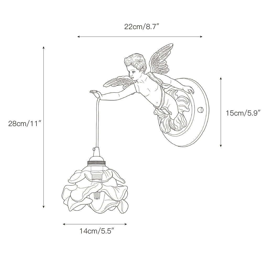 Solange Angel Glas Wandleuchte