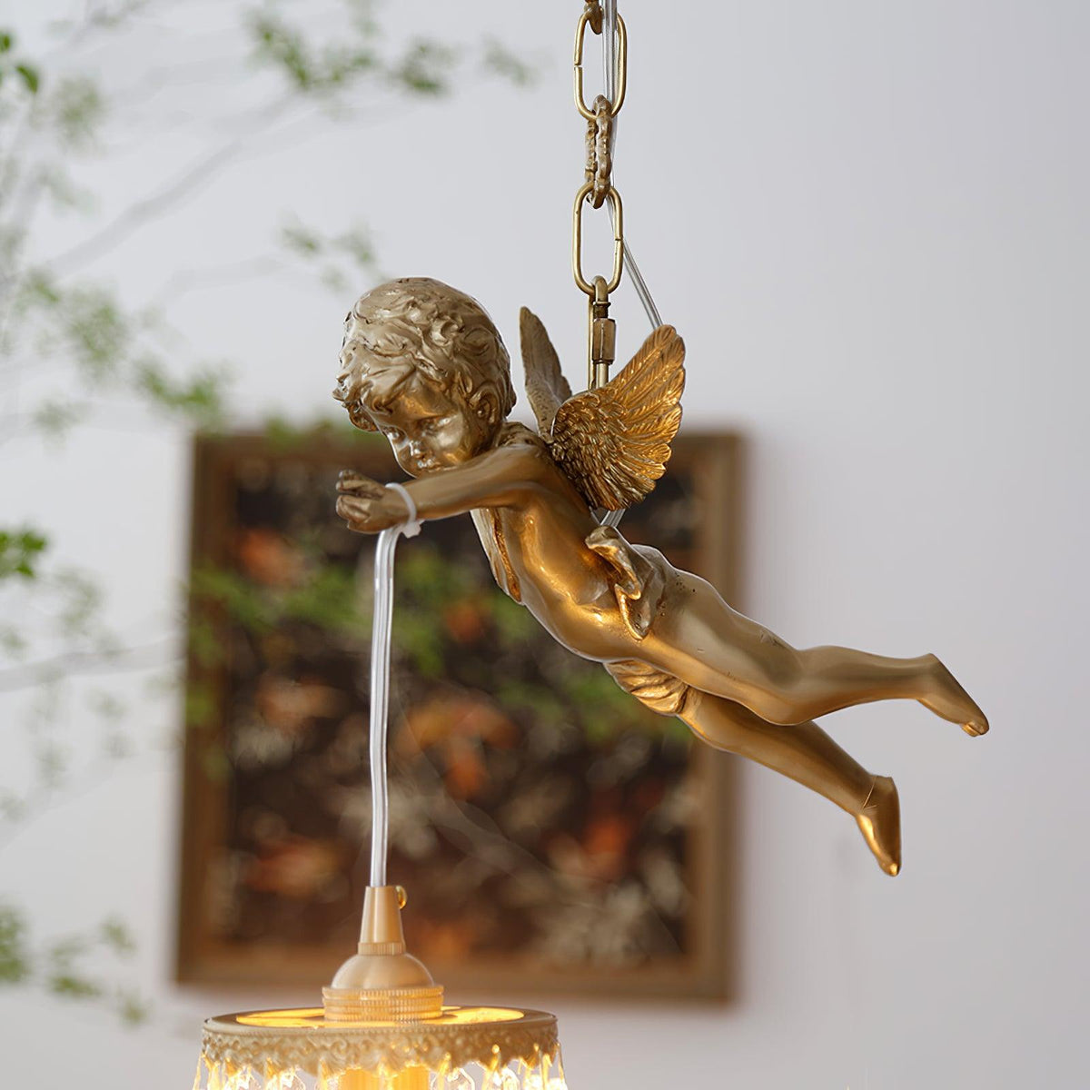 Calytra Messing & Kristall Kunst-Pendelleuchte