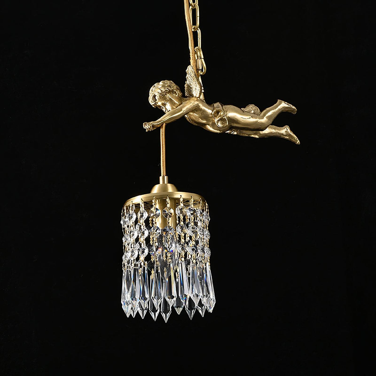 Calytra Messing & Kristall Kunst-Pendelleuchte