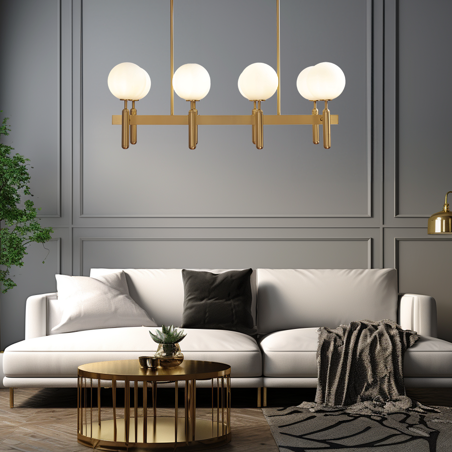Kristy Modern/Rund LED Kronleuchter Gold Glas/Metall Wohnzimmer