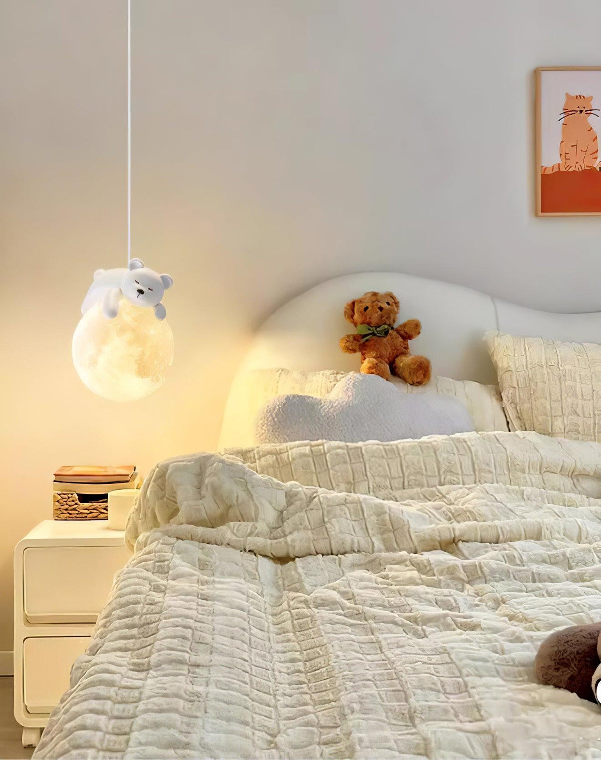 Velisise Pendelleuchte Bär Mond für Kinderzimmer