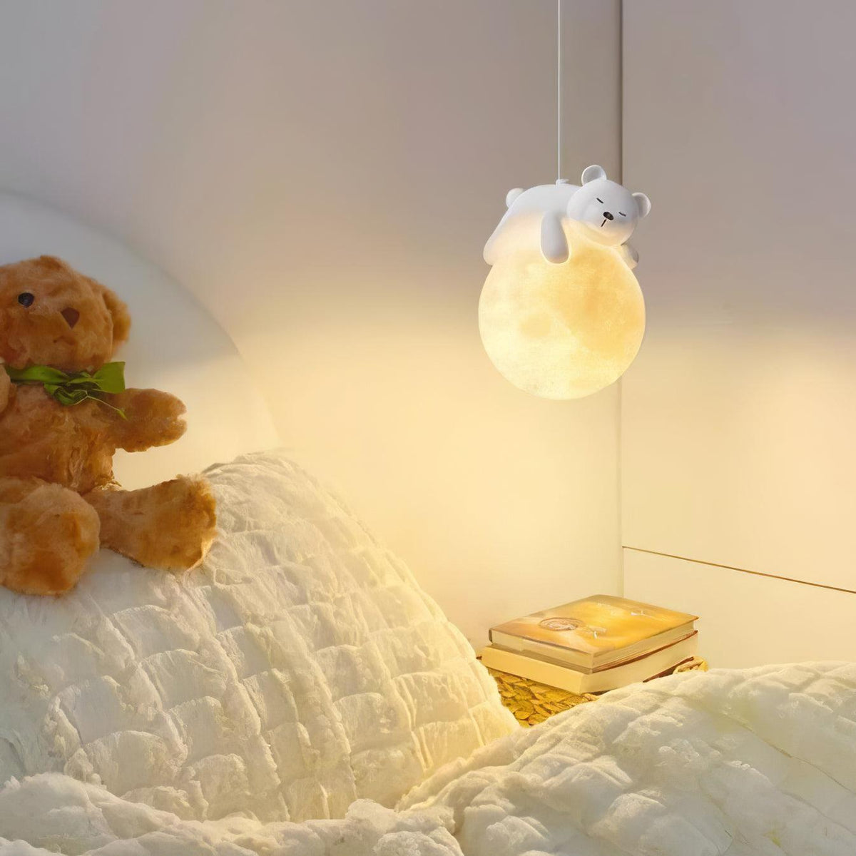 Velisise Pendelleuchte Bär Mond für Kinderzimmer