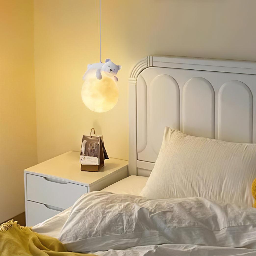 Velisise Pendelleuchte Bär Mond für Kinderzimmer