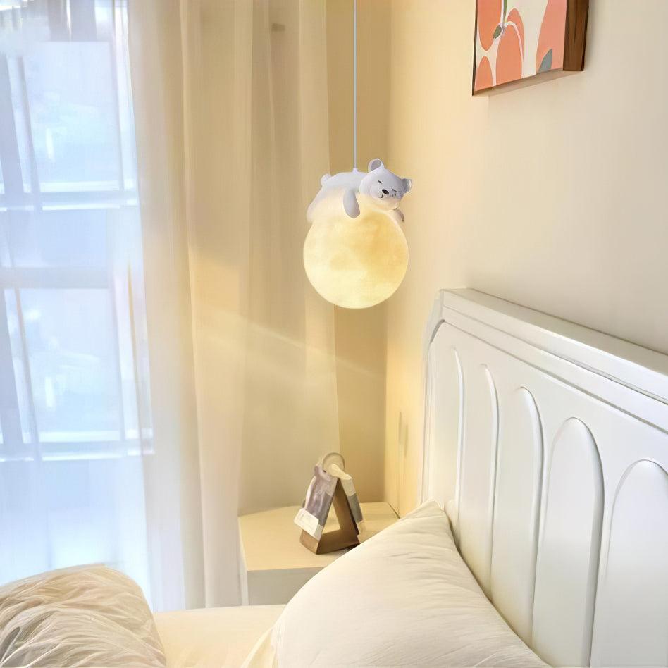 Velisise Pendelleuchte Bär Mond für Kinderzimmer