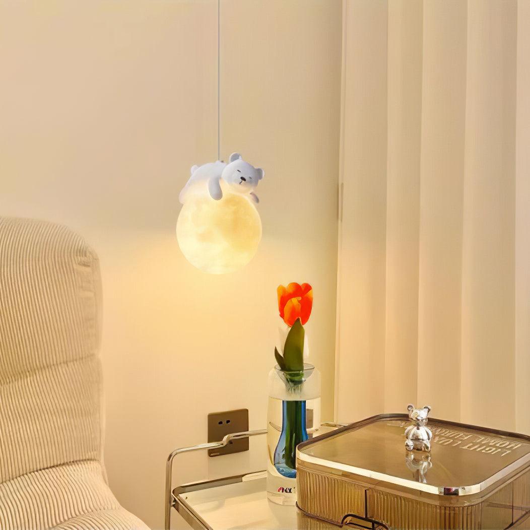 Velisise Pendelleuchte Bär Mond für Kinderzimmer