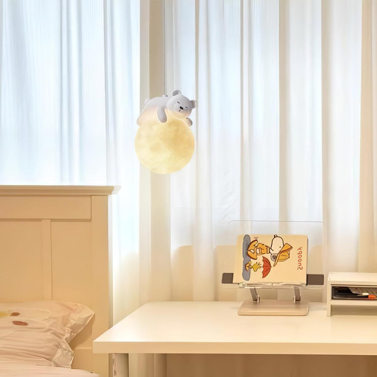 Velisise Pendelleuchte Bär Mond für Kinderzimmer
