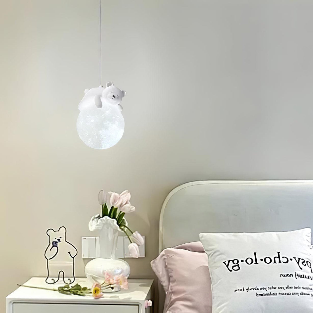 Velisise Pendelleuchte Bär Mond für Kinderzimmer