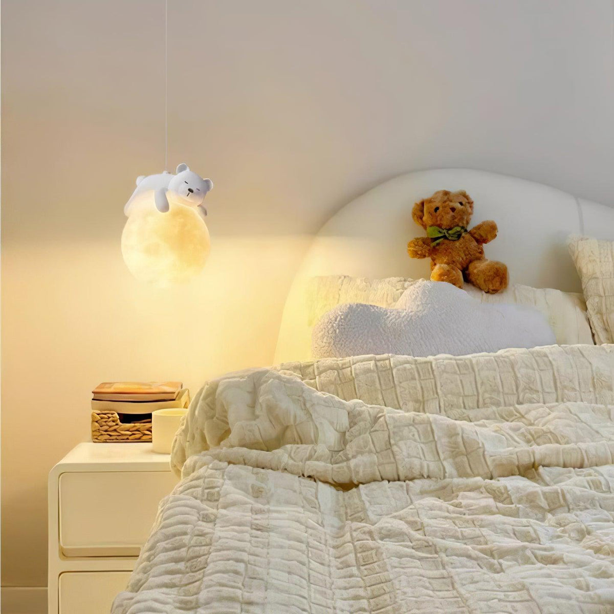 Velisise Pendelleuchte Bär Mond für Kinderzimmer