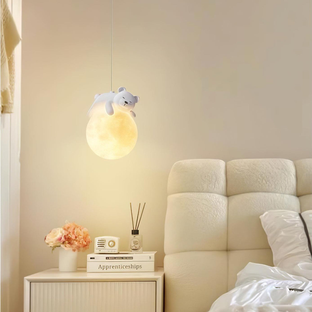 Velisise Pendelleuchte Bär Mond für Kinderzimmer
