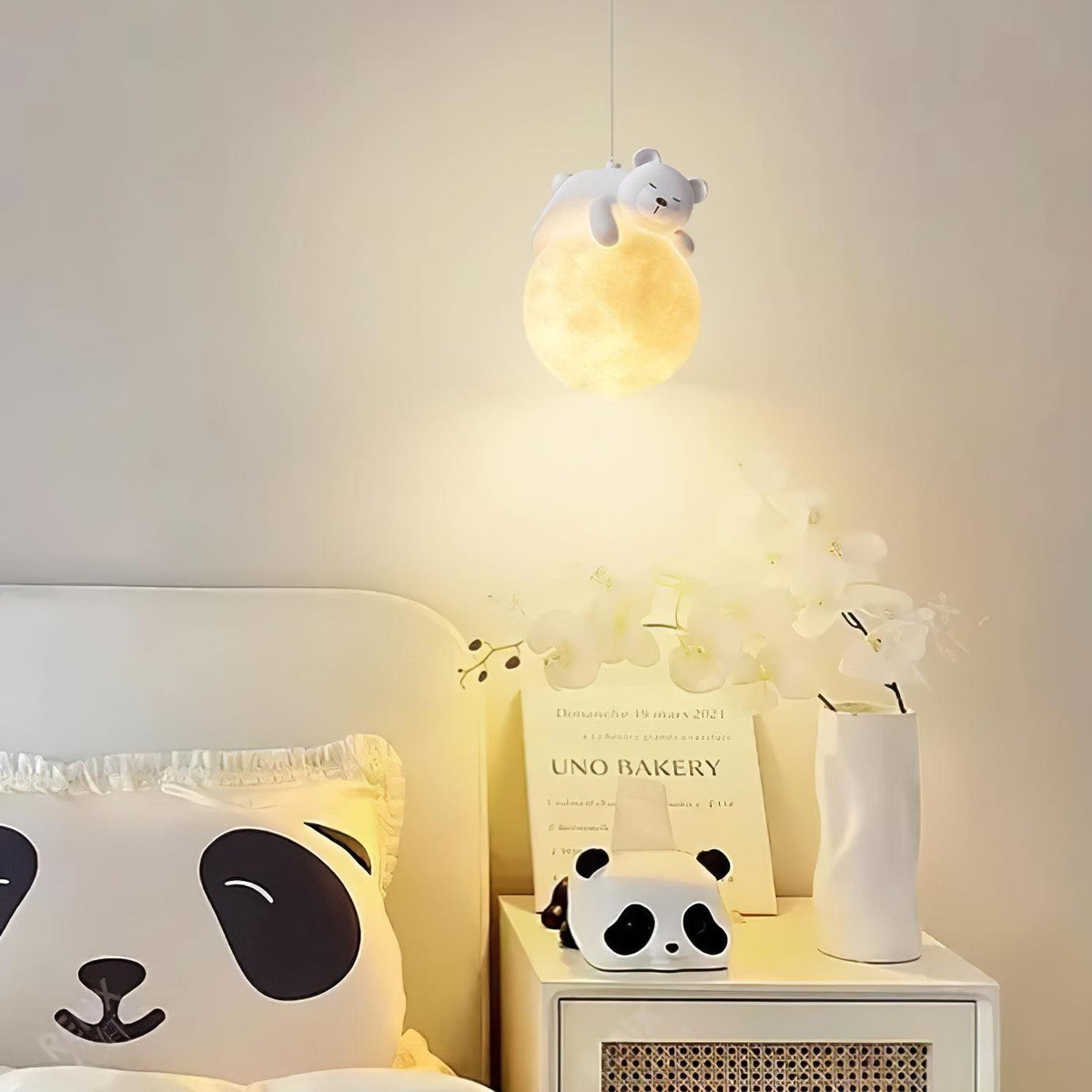 Velisise Pendelleuchte Bär Mond für Kinderzimmer