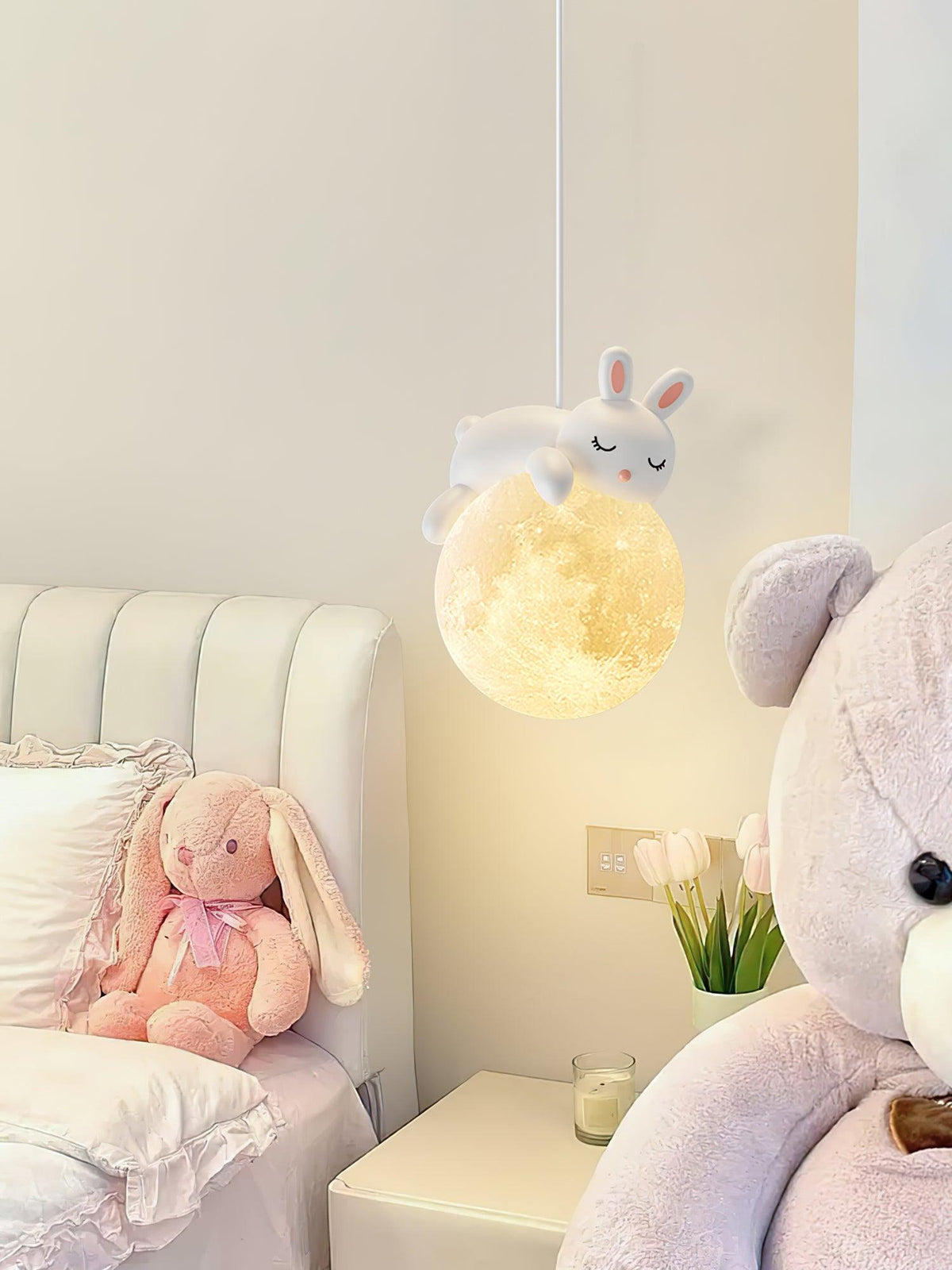 Velisise Pendelleuchte Bär Mond für Kinderzimmer