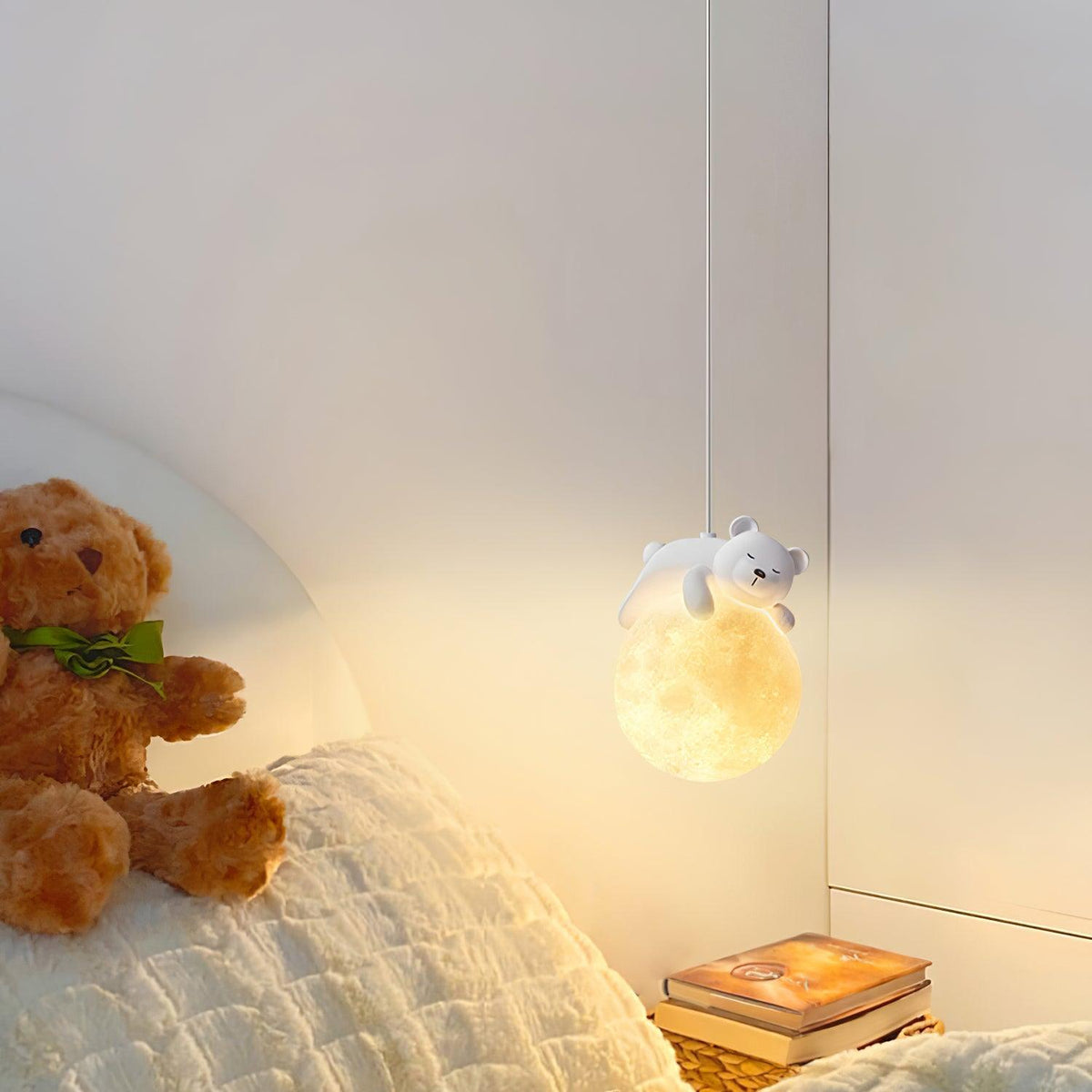 Velisise Pendelleuchte Bär Mond für Kinderzimmer