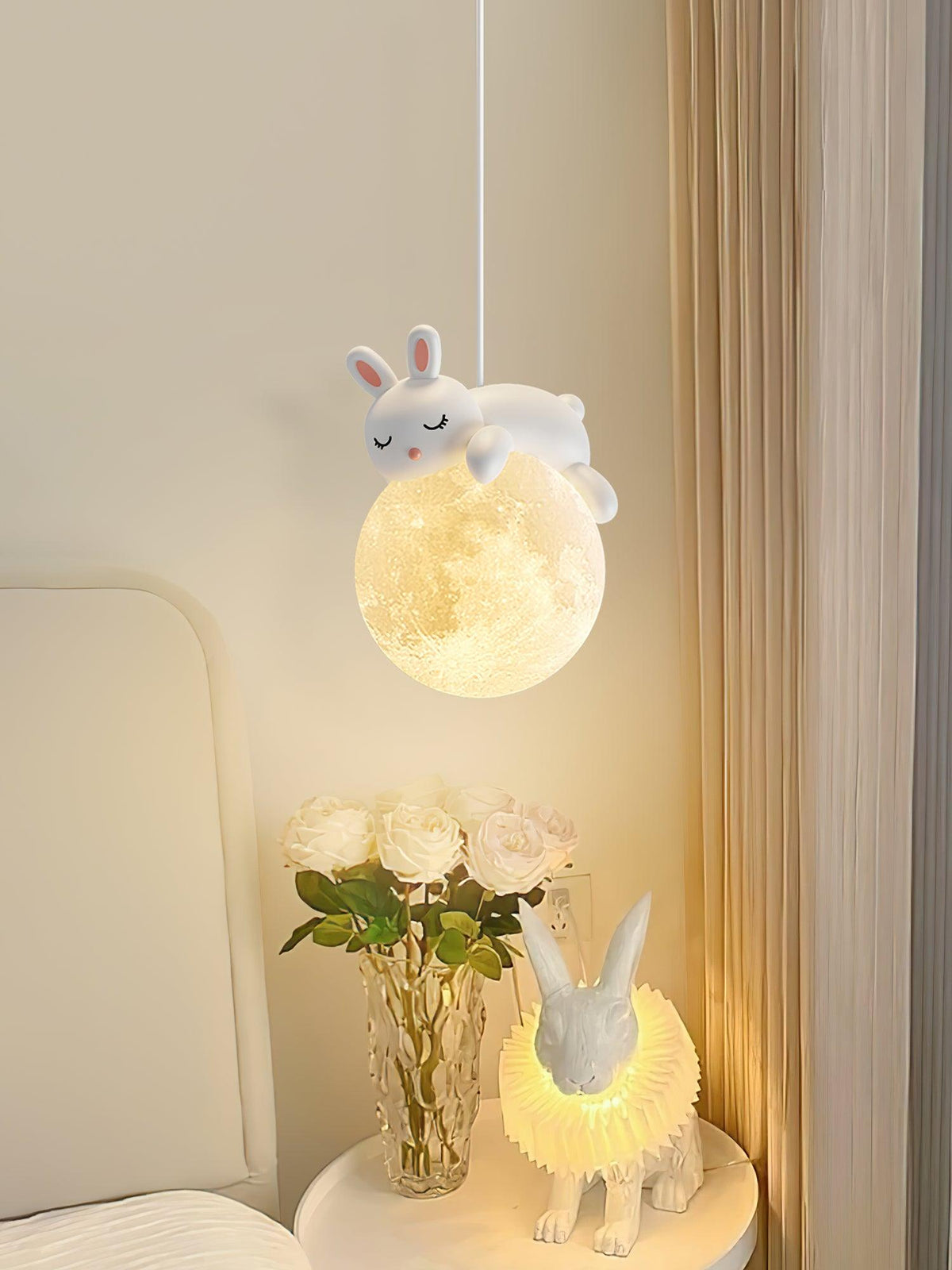 Velisise Pendelleuchte Bär Mond für Kinderzimmer