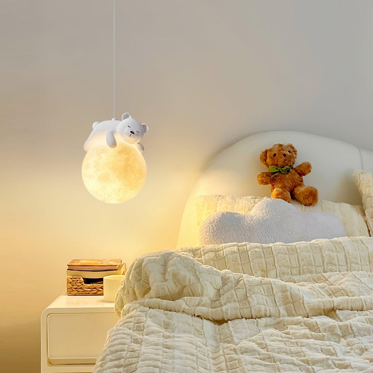 Velisise Pendelleuchte Bär Mond für Kinderzimmer