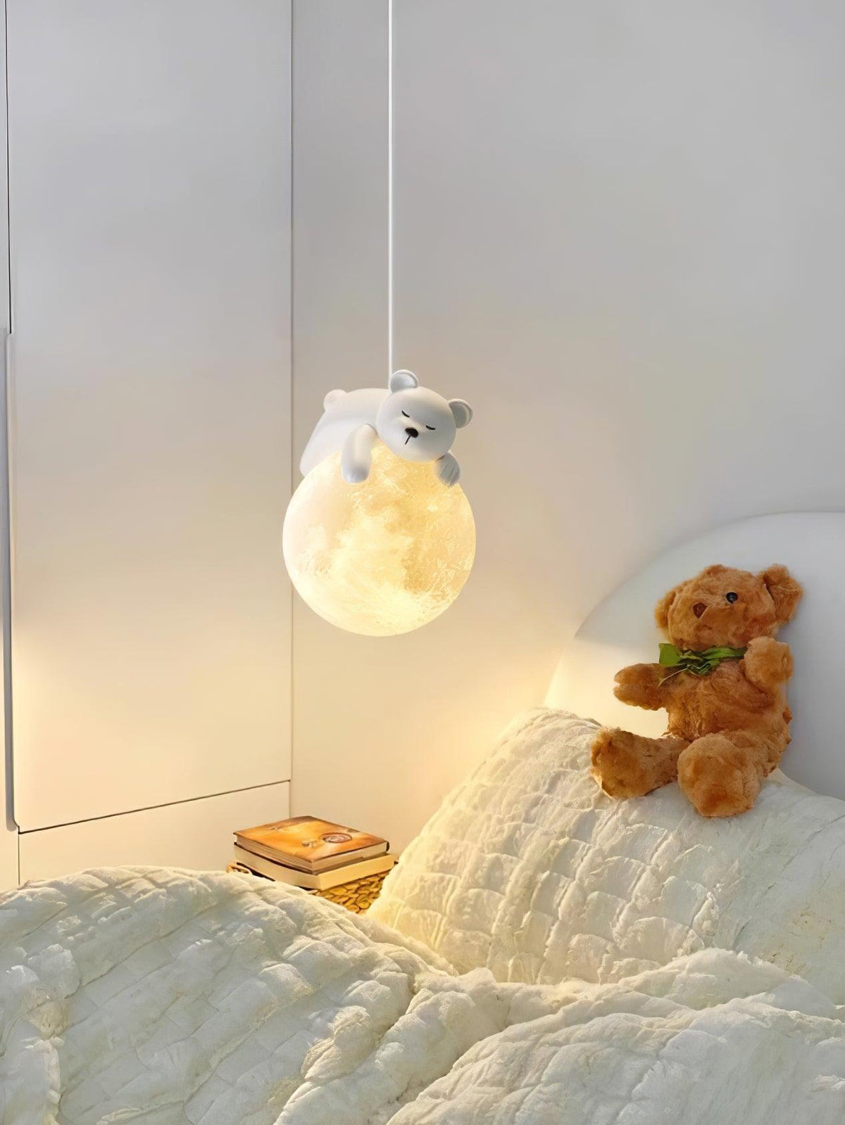 Velisise Pendelleuchte Bär Mond für Kinderzimmer