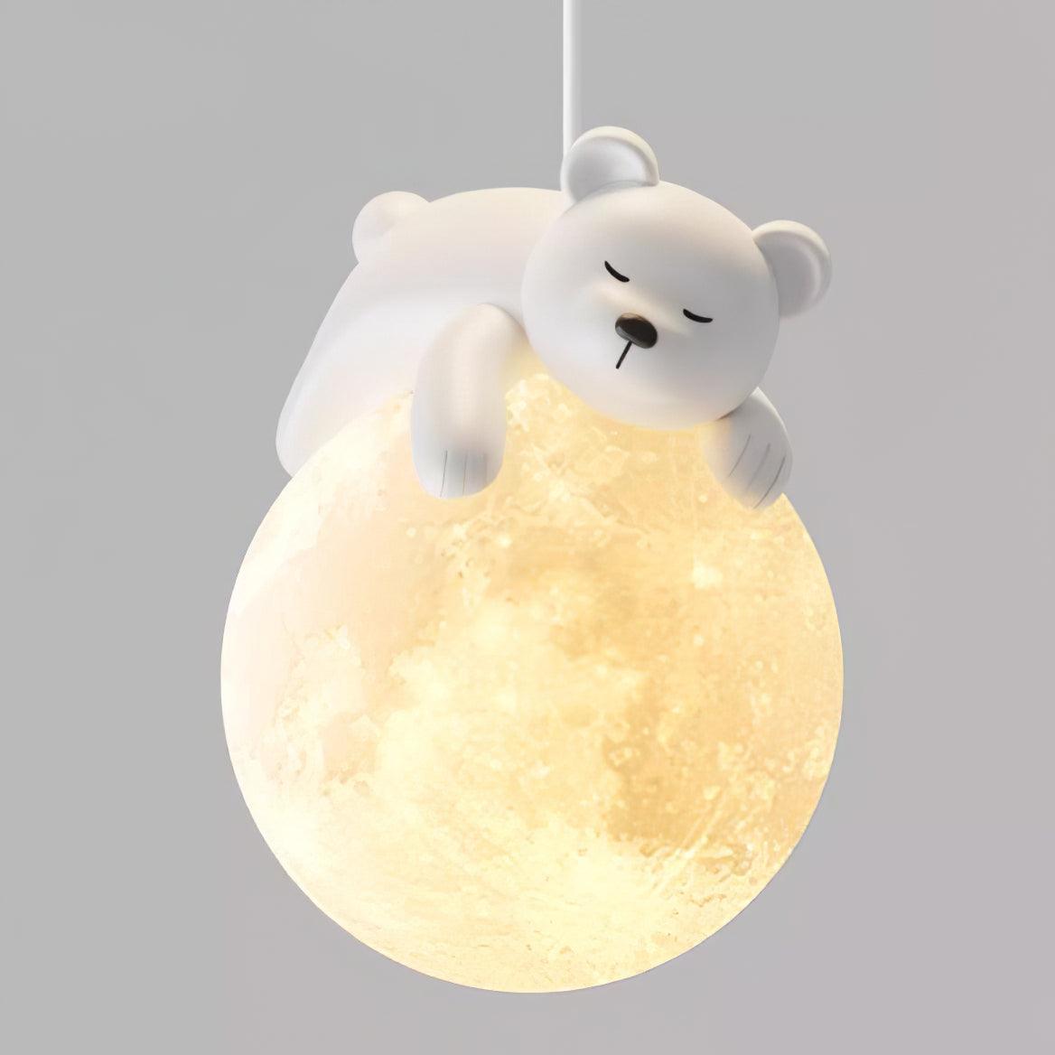 Velisise Pendelleuchte Bär Mond für Kinderzimmer