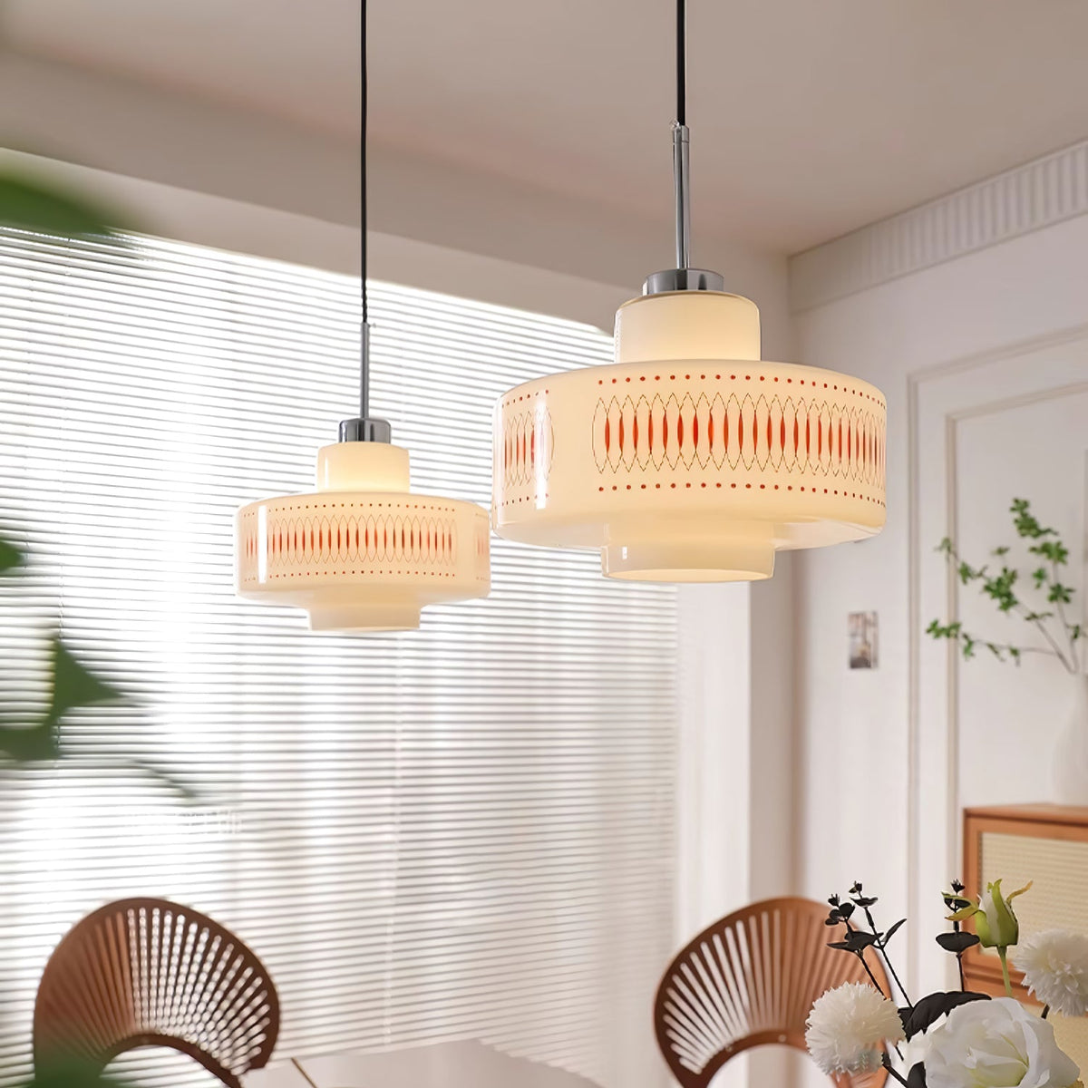 Aelaris Vintage-Glas-Pendelleuchte