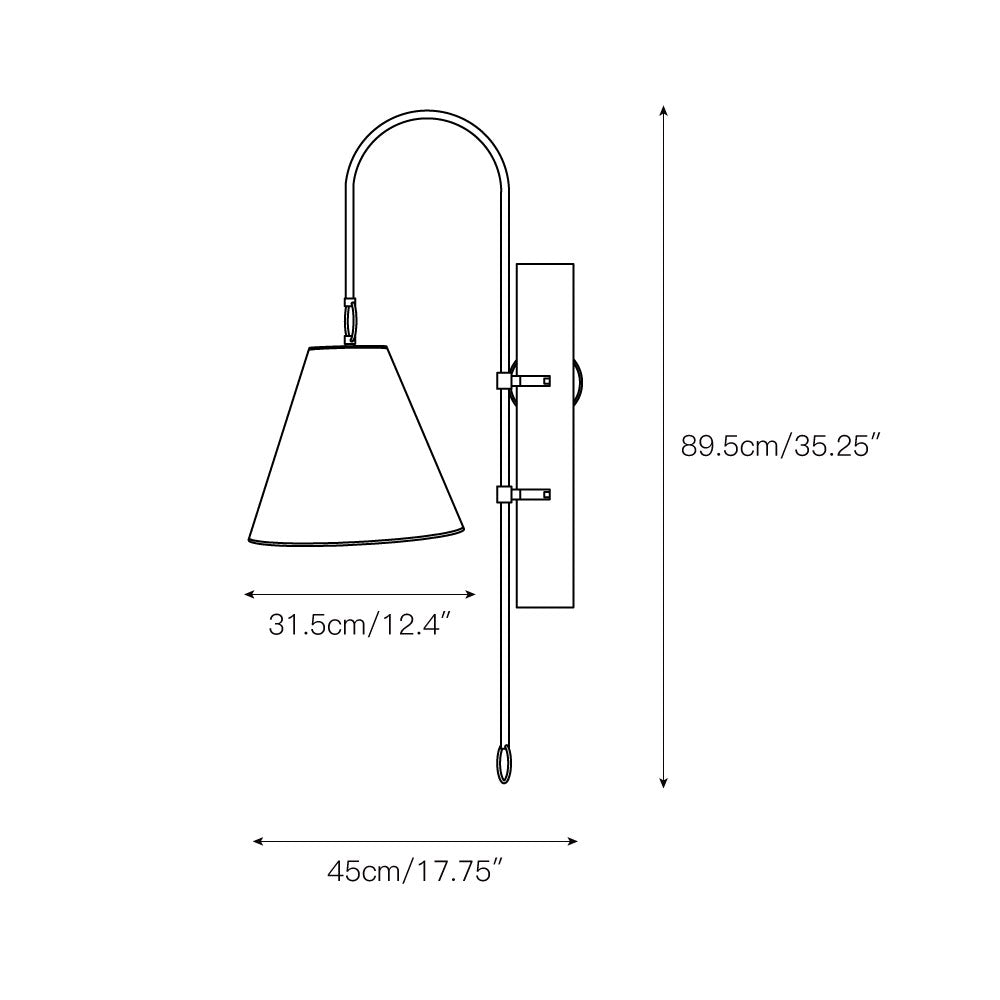 Ildvuvyi Premium-Wandleuchte aus Messing mit Stoff und Metall