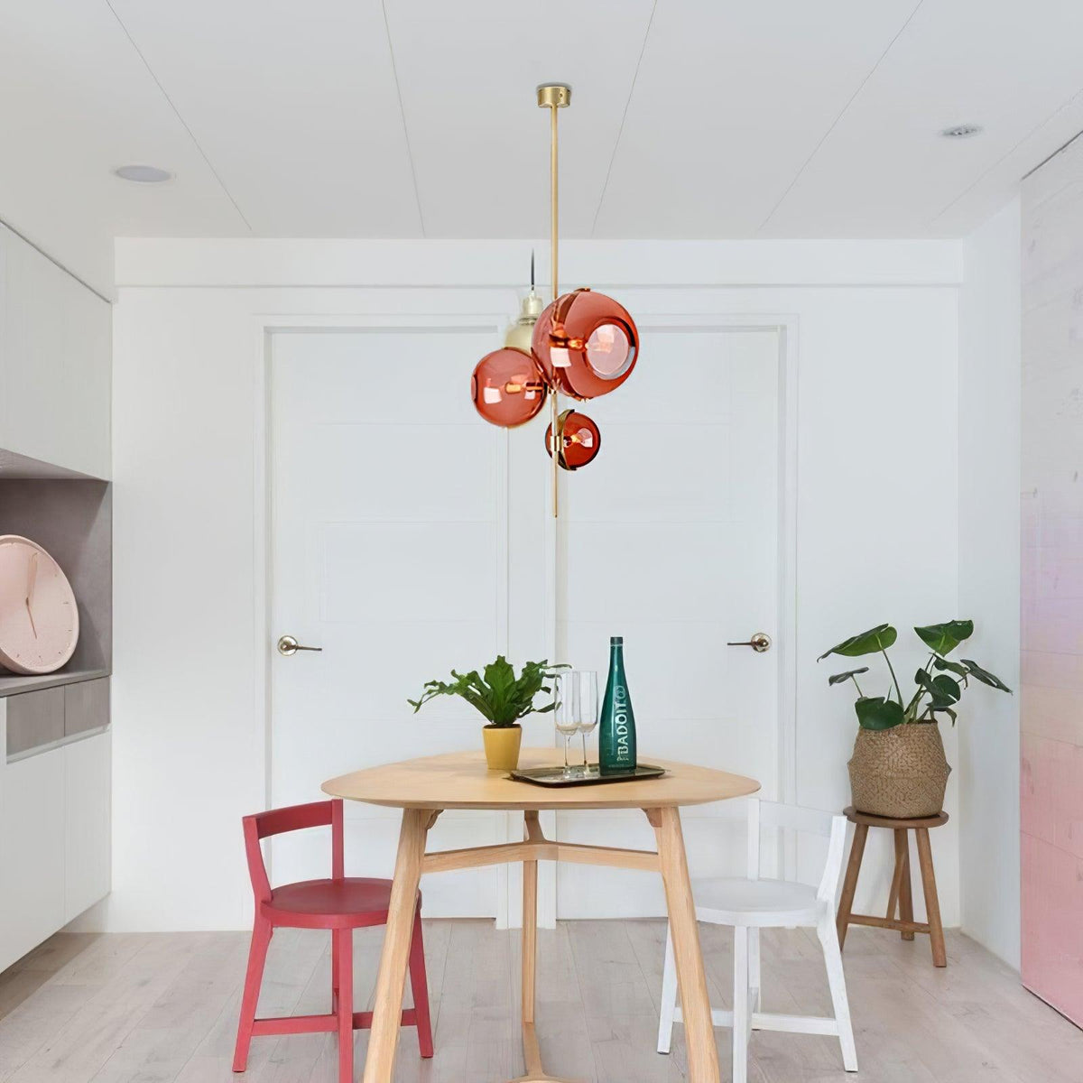 Eiruira Kronleuchter Bernsteinfarbenes Milchglas