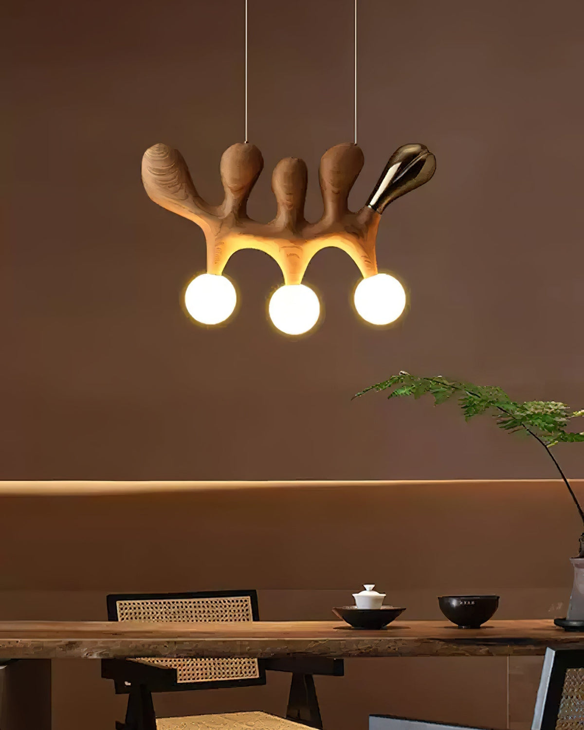Sprout zeitgenössische Pendelleuchte aus Holz
