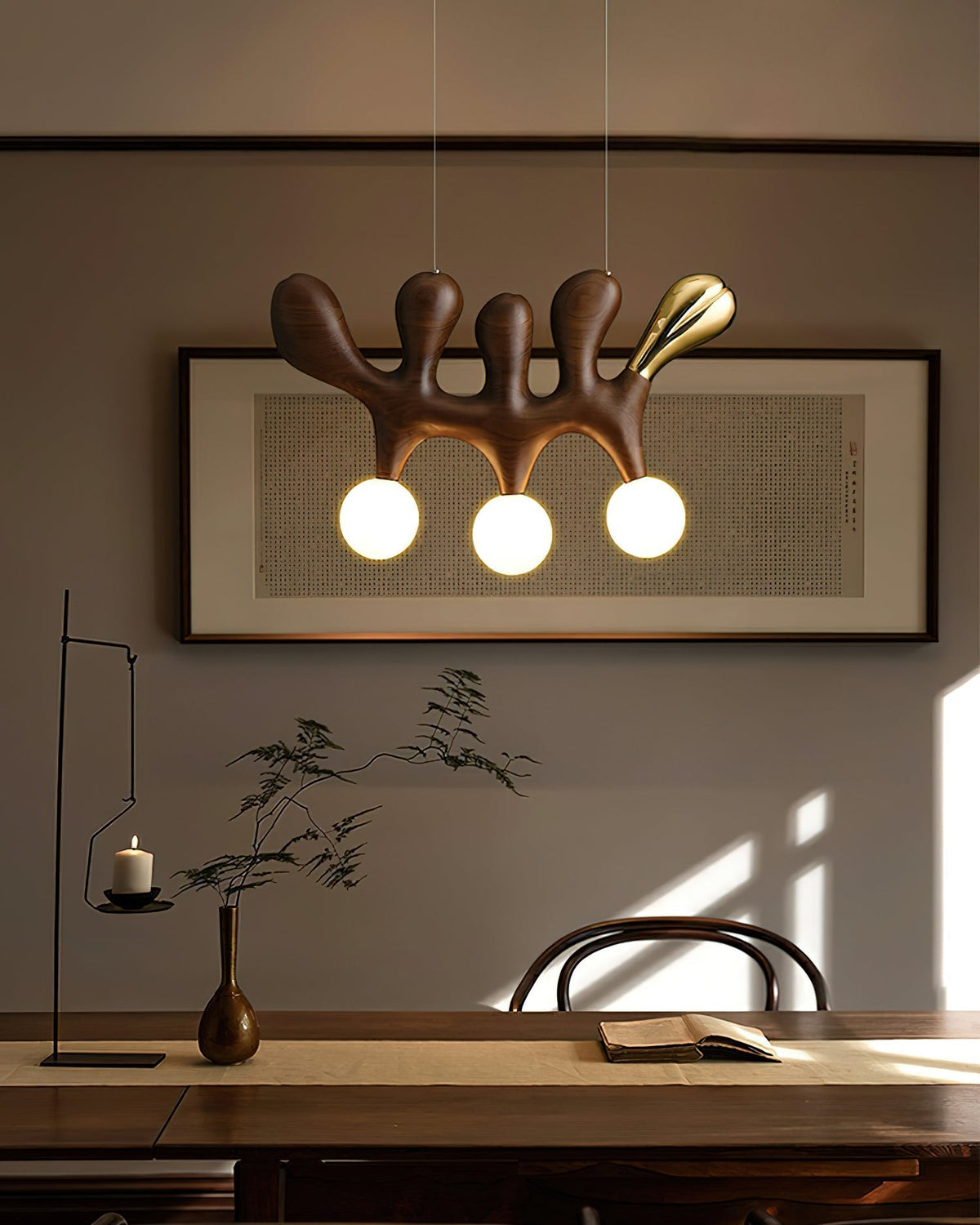 Sprout zeitgenössische Pendelleuchte aus Holz