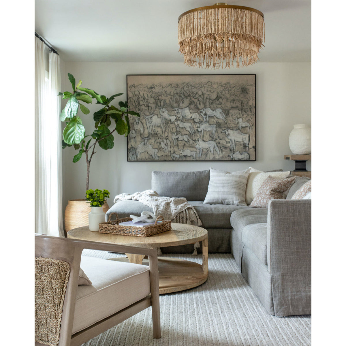 Ljomuvyn Kronleuchter im postmodernen Luxus-Stil aus Holz und Metall