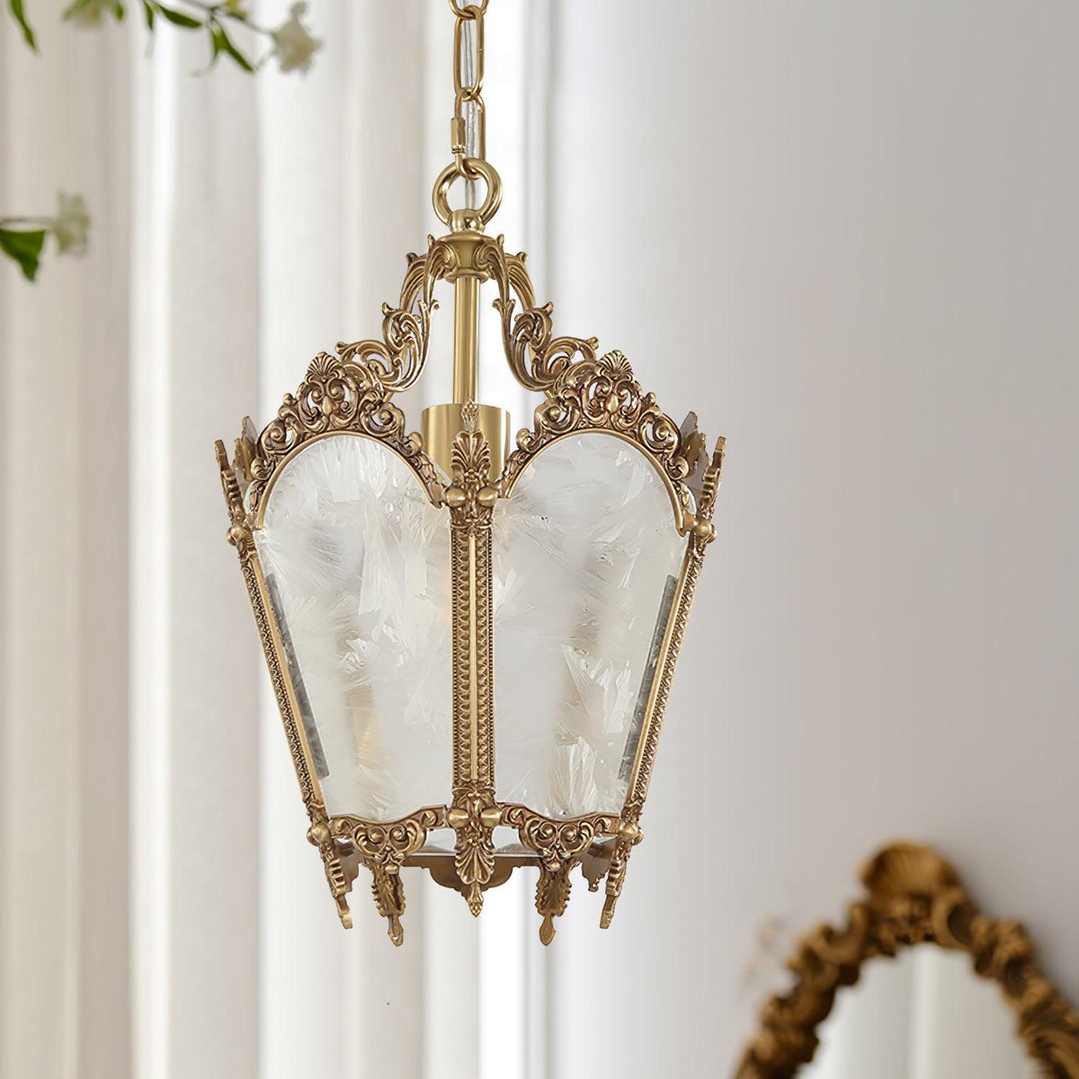 Auririelle Pendelleuchte aus Messing im Empire-Stil, antik und elegant