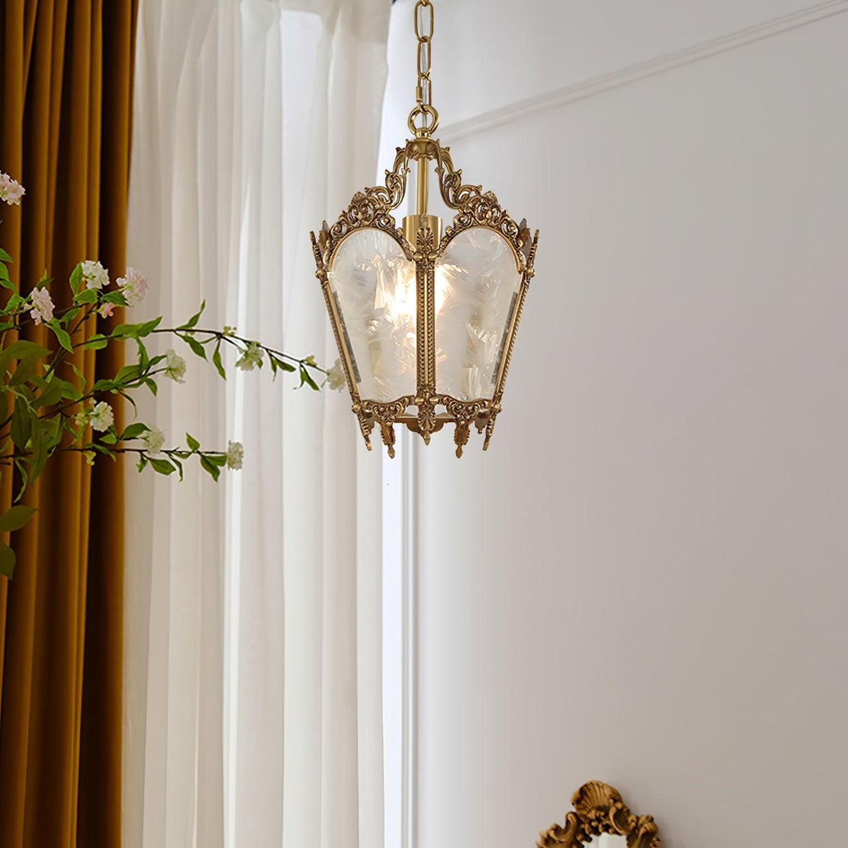 Auririelle Pendelleuchte aus Messing im Empire-Stil, antik und elegant