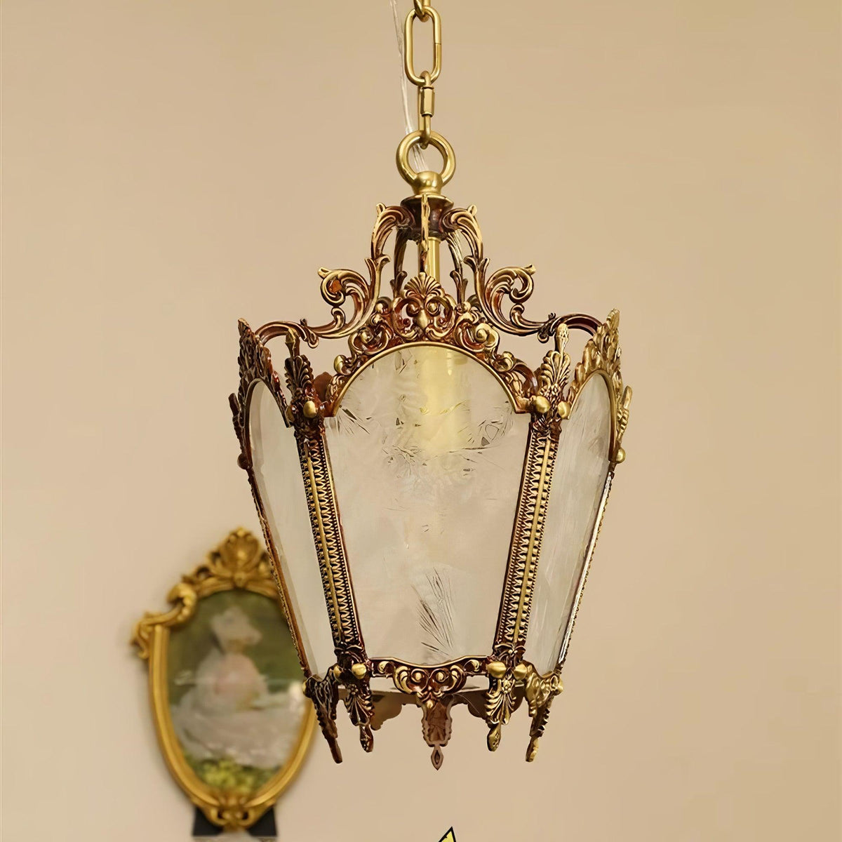 Auririelle Pendelleuchte aus Messing im Empire-Stil, antik und elegant
