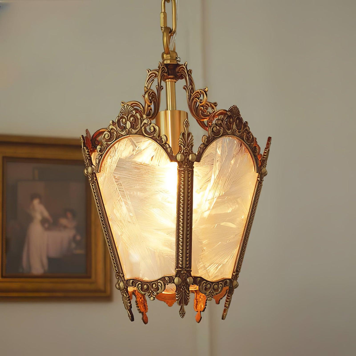 Auririelle Pendelleuchte aus Messing im Empire-Stil, antik und elegant